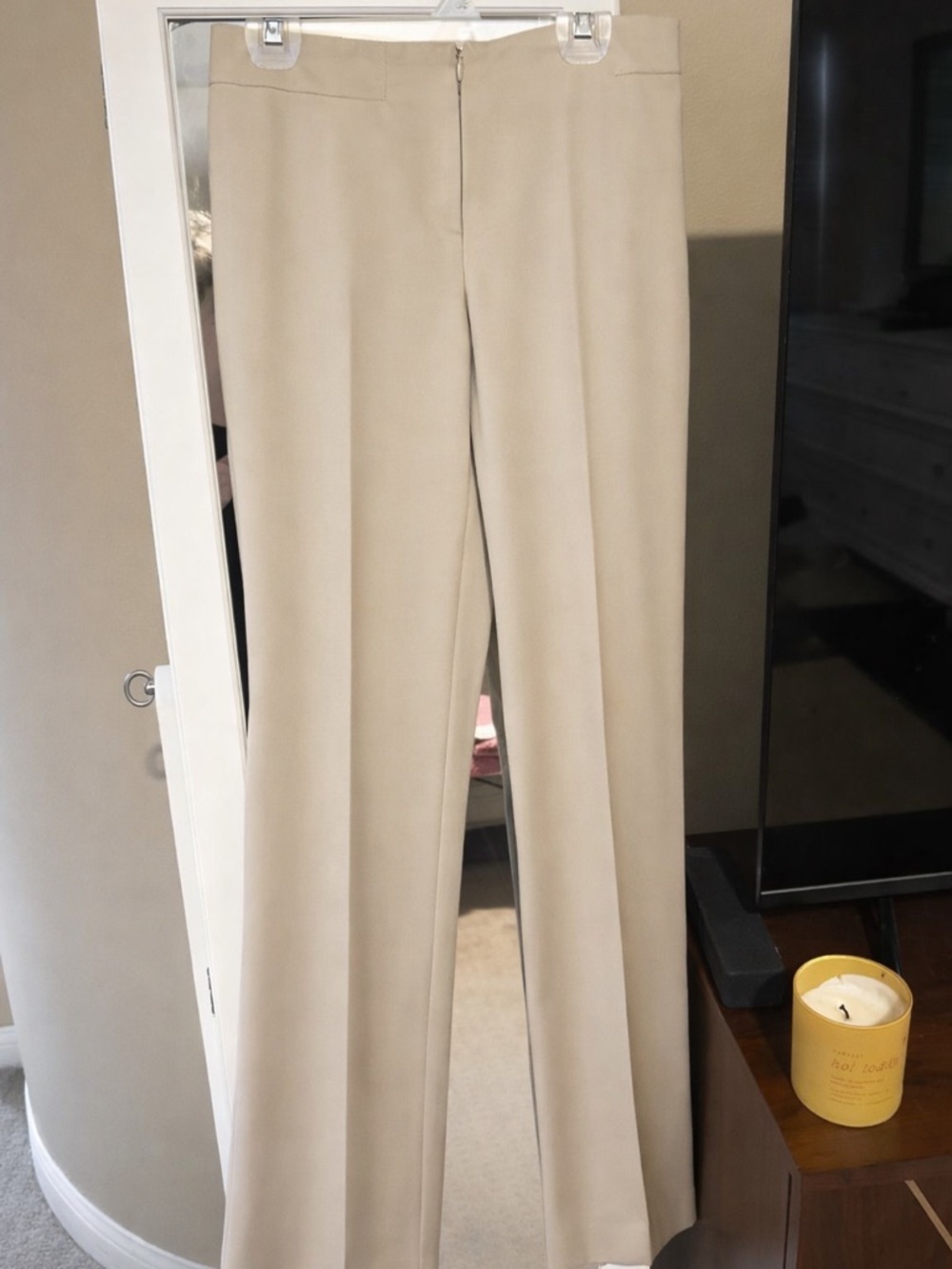 YUMI MAZAO Beige Wide Leg Dress Pants Trousers Size 38 Neutral Workwear Chic